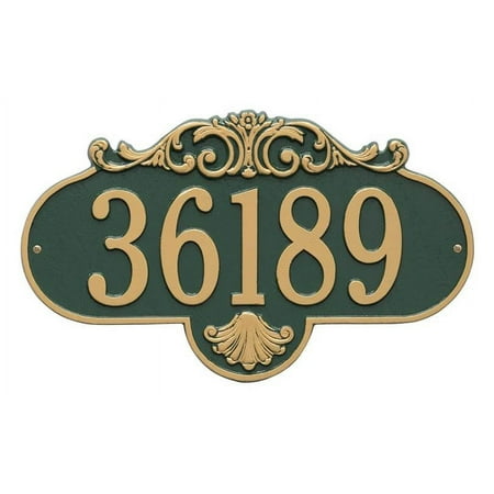 Rochelle Grande Address Wall Plaque in Gold and Green