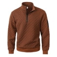 thumbnail image 3 of Ceisia Men's Regular-Fit Stand-Collar Half-Zip Checkered Texture Hoodless Sweatshirt Gift, 3 of 8