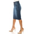 thumbnail image 4 of Be-Girl Women's Denim Mid Waist, Elastic Waistband Pencil Skirt size S to 5XL - SG-79100, 4 of 6