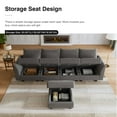 thumbnail image 4 of HONBAY Velvet Couch with Reversible Chaise and Storage Ottoman, Dull Grey, 4 of 5