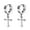 Stainless Steel, variant on Jiaroswwei 1 Pair Dangle Cross Earring Long Lasting Stylish Pendant Titanium Steel Men Women Adult Cross Pendant Hoop Earring for Party