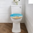 thumbnail image 2 of ZIATUBLE Beach Toilet Lid Seat Cover Ocean Round Toilet Lid Covers Washable Starfish Toilet Seat Lid Covers for Bathroom Elongated Toilet Protective Cover for Home Decor, 2 of 6