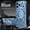 Iceblue, variant on GJL Aluminum Alloy Phone Case for iPhone 18 Pro, Magnetic Shockproof Protective Cover with 360 Rotating Stand, Soft Silicone Corners, Titanium