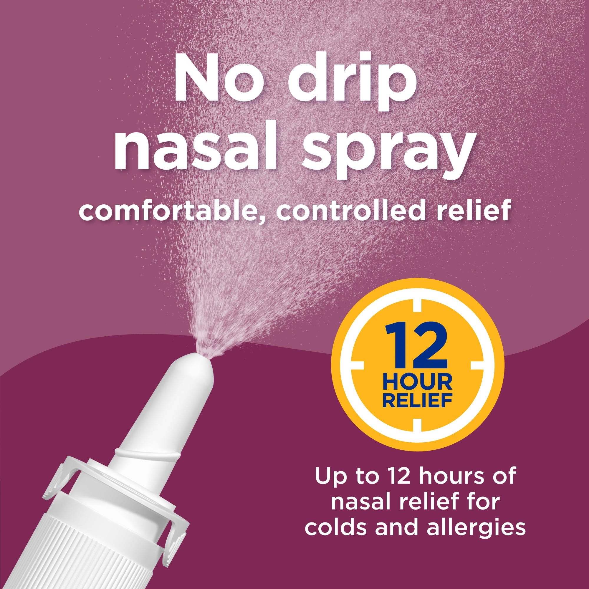 Equate Original No Drip Nasal Spray Oxymetazoline HCl 0.05% Nasal Decongestant, Maximum Strength, 12 Hour, 1 fl oz, Compare to Afrin® No Drip Active Ingredient