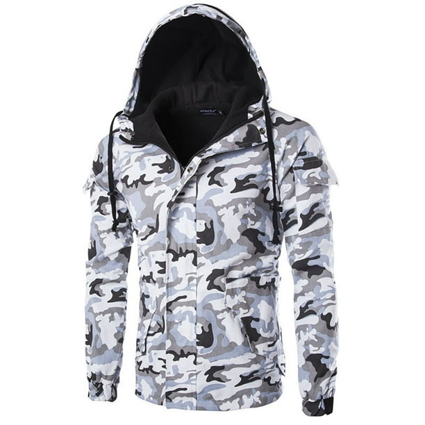 Chaqueta acolchada de algodón para hombre Chaqueta acolchada de algodón con capucha para hombre de estilo informal de camuflaje de tendencia de invierno Pompotops oipoqjl20037