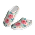 thumbnail image 2 of Lsque Roses and Butterflies Pattern Womens Comfort Cotton on Scuff With Memory Foam and Anti-skid Sole Slipper-37/38, 2 of 7