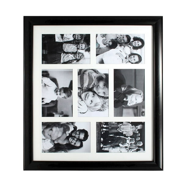 Black Collage Frame - Seven Opening 4x6 Gallery Frame (0.6x17.9mm