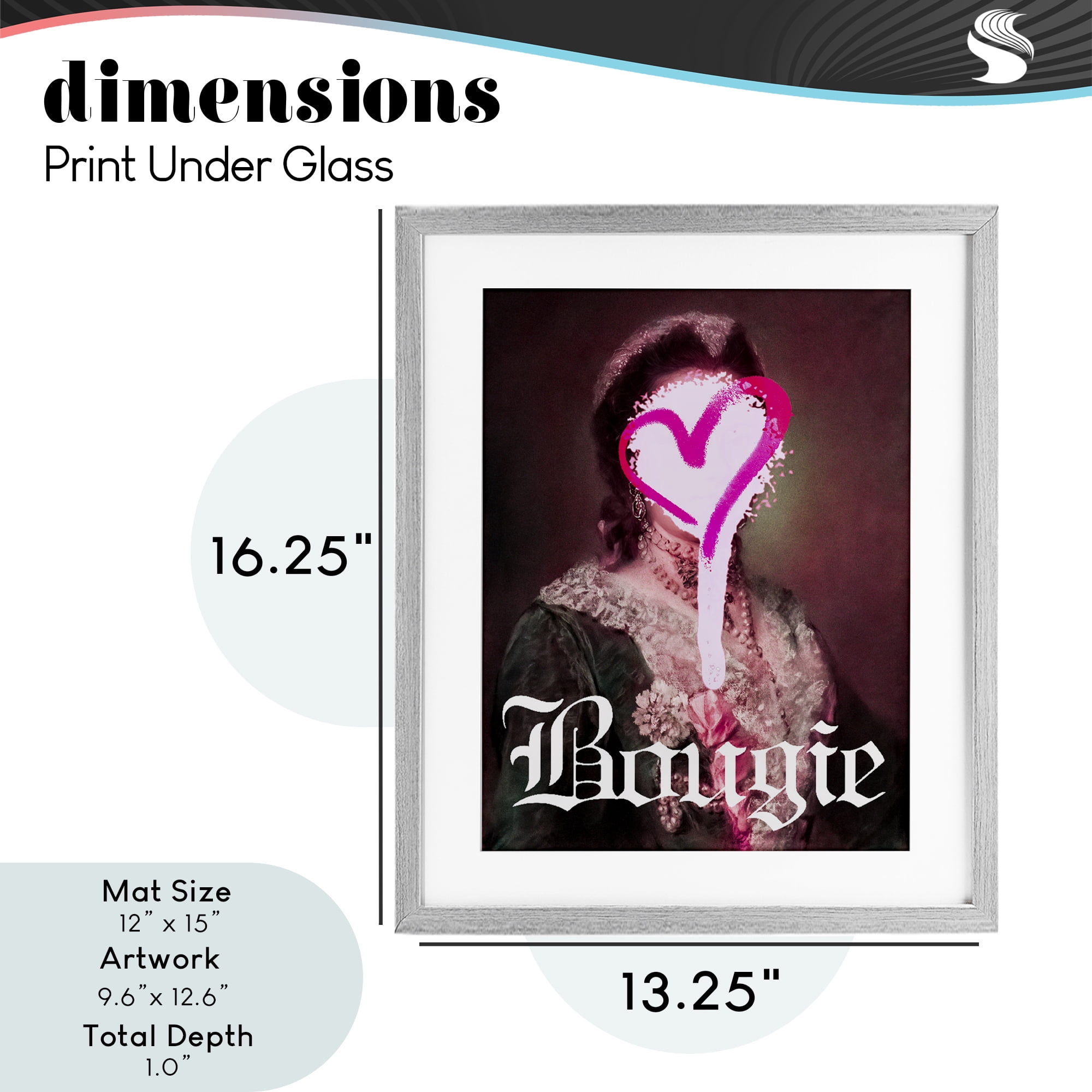 Bougie Classical Portrait Gray Framed Print Under Glass, design by Lil' Rue
