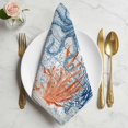 thumbnail image 2 of Coastal Octopus Cloth Napkins, Blue Nautical Ocean Creature Wood Grain Washable and Reusable Dinner Napkins Set of 8, Table Napkin for Kitchen Party Birthday Wedding Hotel Housewarming 20"x20", 2 of 9
