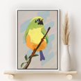 thumbnail image 2 of PixonSign Framed Canvas Wall Art Green and Yellow Finch Bird Portrait Print Animals Wildlife Digital Art Modern Art Rustic Wall Decor for Living Room, Bedroom, Office - 16"x24" White, 2 of 5