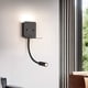 thumbnail image 2 of Lámpara de lectura de lámpara de pared LED de 6 W, luz de lectura de tubo suave con interruptor e interfaz USB, lámpara de noche con luz blanca cálida, iluminación para dormitorio, sala de estar, 2 of 5
