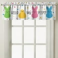 thumbnail image 3 of Easter Kitchen Curtains Valances 3 Piece Set,Spring Bunny Chick Hello My Peeps Rod Pocket Short Kitchen Tier Curtain Over Sink Window,Cute Farmhouse Cafe Curtains for Holiday Decor 36 Inch, 3 of 7