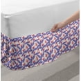 thumbnail image 2 of Tropical Bed Skirt, Exotic Banana Leaves and Bird of Paradise Blossoms Hawaiian Pattern, Elastic Bedskirt Dust Ruffle Wrap Around for Bedding Decor, 4 Sizes, Raspberry and Blue Violet, by Ambesonne, 2 of 2