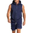 thumbnail image 2 of Stamzod Summer Track Suits Mens Outdoor Athletic Sleeveless Jackets and Shorts 2 Piece Casual Workout Hiking Sweatsuit Short Sets, 2 of 6