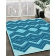 thumbnail image 3 of Ahgly Company Tapis Rectangulaire Lavable en Machine Intérieur Transitionnel Bleu, 2 Pieds x 3 Pieds, 3 of 7