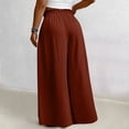 thumbnail image 3 of Women's High Waisted Palazzo Pants Elastic Drawstring Wide Leg Maxi Casual Lounge Pants, 3 of 5