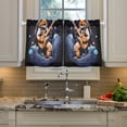 thumbnail image 5 of Fox Astronaut and Guita Kitchen Curtains Half Tier Curtain 2 Rod Pockets Bathroom Bedroom Cupborad Living Room 27"x36", 5 of 8