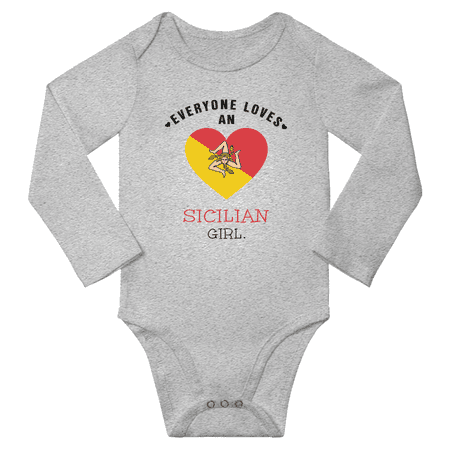 

Everyone Loves An Sicilian Girl Baby Long Slevve Bodysuits Unisex Gifts (Gray 3-6 Months)