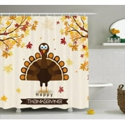 Holiday Bathroom Sets Turkey Shower Curtain Fall Season Ilration Festive Holiday Theme Abstract Autumn Celebration Fabric Bathroom