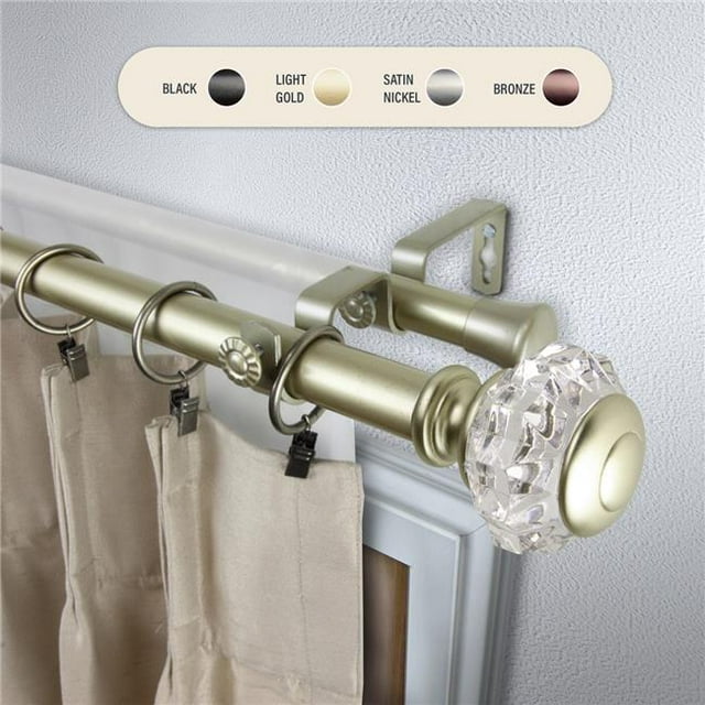 Central Design 100-59-283-D Tringle à Rideaux Double Lyla de 1 Po avec Rallonge de 28 à 48 Po, Or