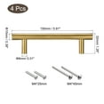 thumbnail image 2 of Uxcell 6" Length 3.8" Hole Center Stainless Steel T Bar Pull Handle 10mm Diameter, Gold Tone, 4 Pack, 2 of 6