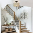 thumbnail image 4 of LNC Samay 3-Light 13-in Matte Black LED Semi-flush Mount Light,13"Lx10"Hx13"D, 4 of 14