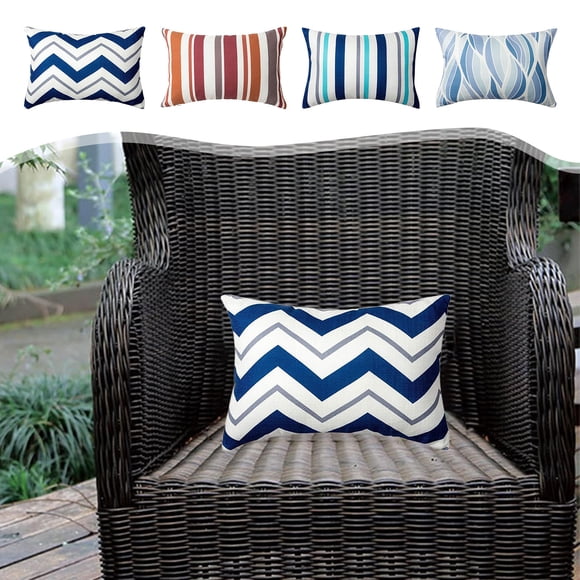 Wzzjkit Outdoor/Indoor Waterproof Throw Pillows, Rectangle Decorative Throw Pillows, 11x16in Striped Printed Couch Pillows for Bed, Sofa and Patio Furniture (No Insert)