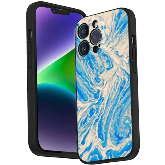 Compatible with iPhone 14 Pro Phone Case, Blue Marble999 Case Men Women, Flexible Silicone Shockproof Case for iPhone 14 Pro