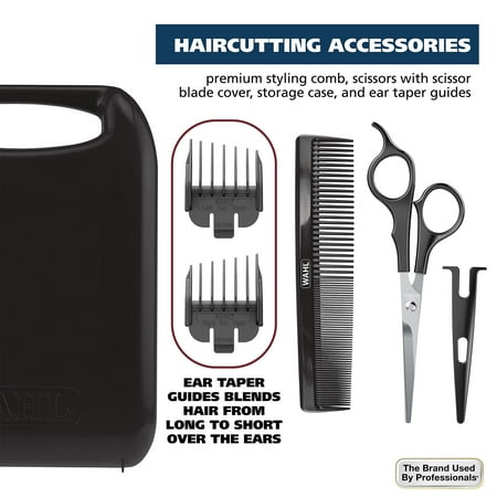 UNTESTED WAHL Home Haircutting Kit With Color Guards for Easy Identification Model 79722 Black