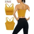 thumbnail image 1 of 2PCS Padded Sports Bra Athletic Tank Tops Bustier Bra Yoga Crop Cami Sleeveless Leopard Printed Sexy Crop Top Scoop Neck Camisole, 1 of 8