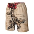 thumbnail image 4 of Balery Vintage Rose Botanical Art Traje de Baño Estilo Hawaiano para Hombre, Shorts de Secado Rápido con Bolsillos-X-Large, 4 of 6