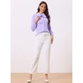 thumbnail image 3 of DARING DIVA Pan Collar Bow Tie Neck Work Office Shirt M Light Purple, 3 of 6