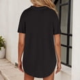 thumbnail image 4 of Lixiuxyad Slim Basic T Shirts Women's Knit Shirt Top,Black L, 4 of 5