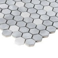 thumbnail image 4 of Modket White Marble Metallic Aluminum 1" Hexagon Modern Mosaic Tile Backsplash Kitchen, 4 of 5