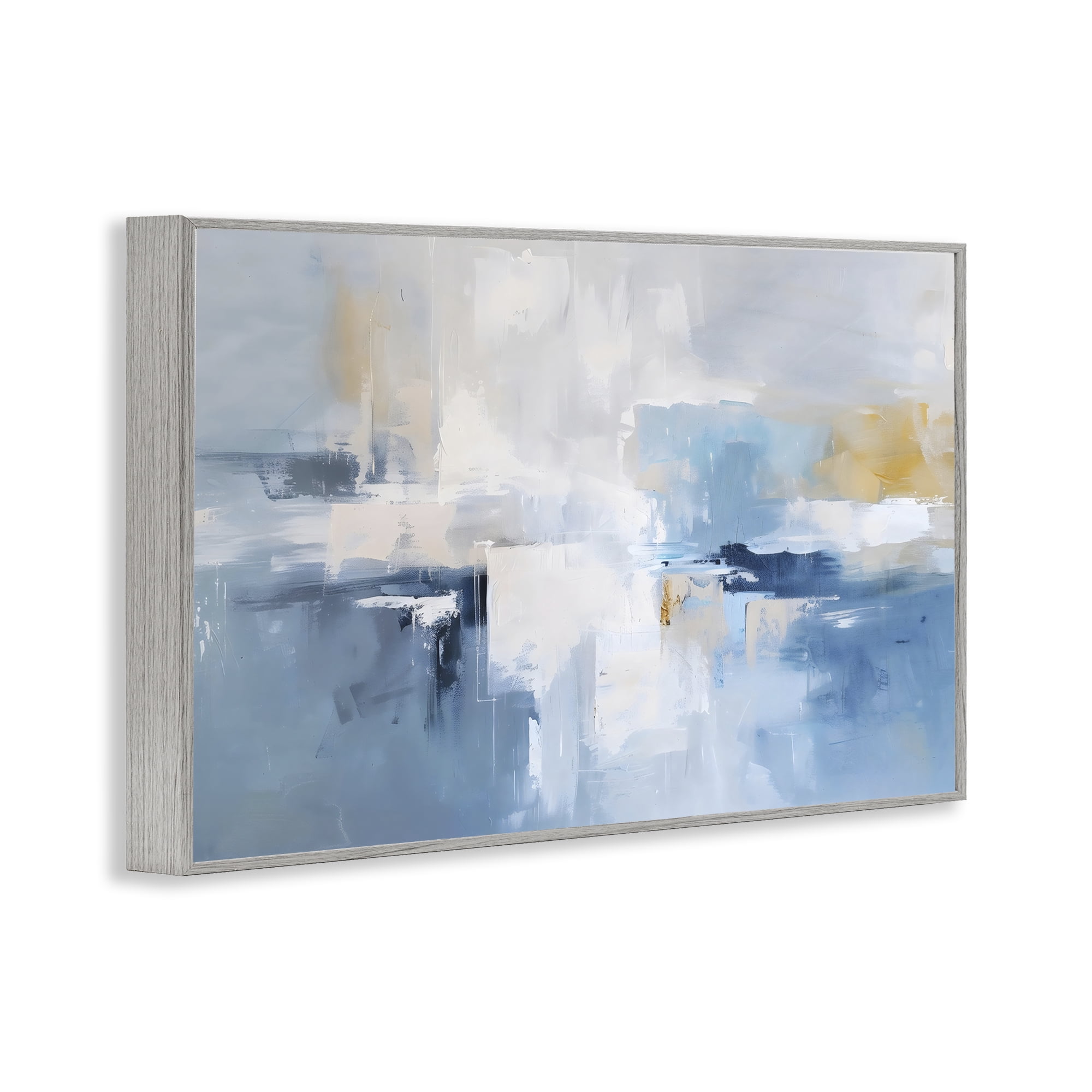 Stupell Industries Blue Sea Mist Horizon Gray Framed Giclee Art, design by Creative Studio