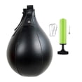 thumbnail image 2 of Pelota de boxeo giratoria colgante de cuero sintético resistente para boxeo, MMA y boxeo tailandés. Negro, 2 of 9
