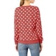 thumbnail image 3 of SUDADERA DE PUNTO DE MANGA LARGA CON HOMBROS CAÍDOS Y CUELLO REDONDO DE POLKA DOTS PARA MUJERES INSPIRAR CHIC L ROJO, 3 of 8