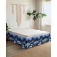 thumbnail image 2 of Abstract Art Bed Skirt King Size 16" Drop Gold Blue Gradient Marble Texture Ruffled Wrap Around Bed Skirts Adjustable Elastic Bedskirt Dust Ruffle for King Size Bed, 2 of 7