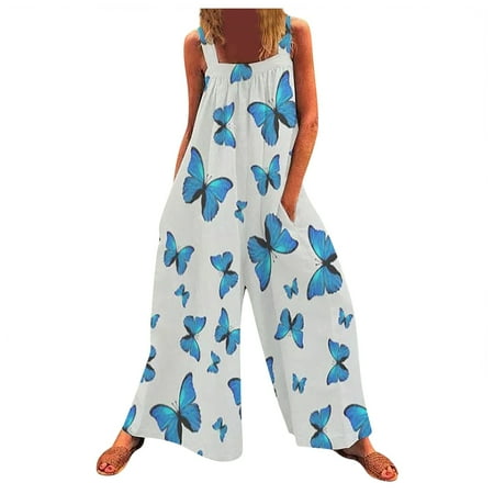 

SELONE Dressy Jumpsuits for Women Casual Suspender Loose Fit Pants Sleeveless Ladies Travel Comfortable 2023 Vacation Comfy Rompers for Women Cute Rompers for Women Casual Jumpsuits for Women White XL