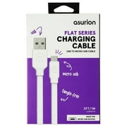 Asurion (3-Ft) Flat Series Micro-USB to USB Charging Cable - White