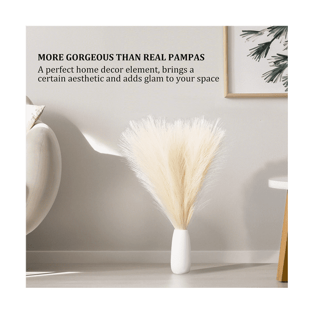 Décoration en herbes de pampas hautes, 110 cm d'herbe de pampa artificielle rose de 43 pouces avec 6 tiges, grandes branches de pampas en vrac, arrangement floral bohème pour décoration de maison Décoration en herbes de pampas hautes, 110 cm d'herbe de pampa artificielle rose de 43 pouces avec 6 tiges, grandes branches de pampas en vrac, arrangement floral bohème pour décoration de maison