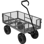 SPECSTAR Mesh Steel Garden Cart 880lb. Capacity, 38" x 21" with Removable Sides and 10 inch Wheels, Gray