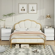 Homfa White Nightstand with 3 Drawers Set of 2, Sofa Table for Living Room, Modern Wooden Storage Cabinet for Bedroom