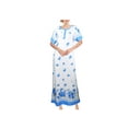 thumbnail image 1 of Chemin de Moda Women's Short Sleeve Button Front Rose Print Floor-length Nightgown, 1 of 4