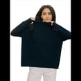 thumbnail image 3 of Suéter de Mujer, Jersey de Punto Grueso de Larga con Dobladillo Alto y Bajo, Jersey Básico de Moda para Otoño e Invierno. Negro Talla Única, 3 of 8