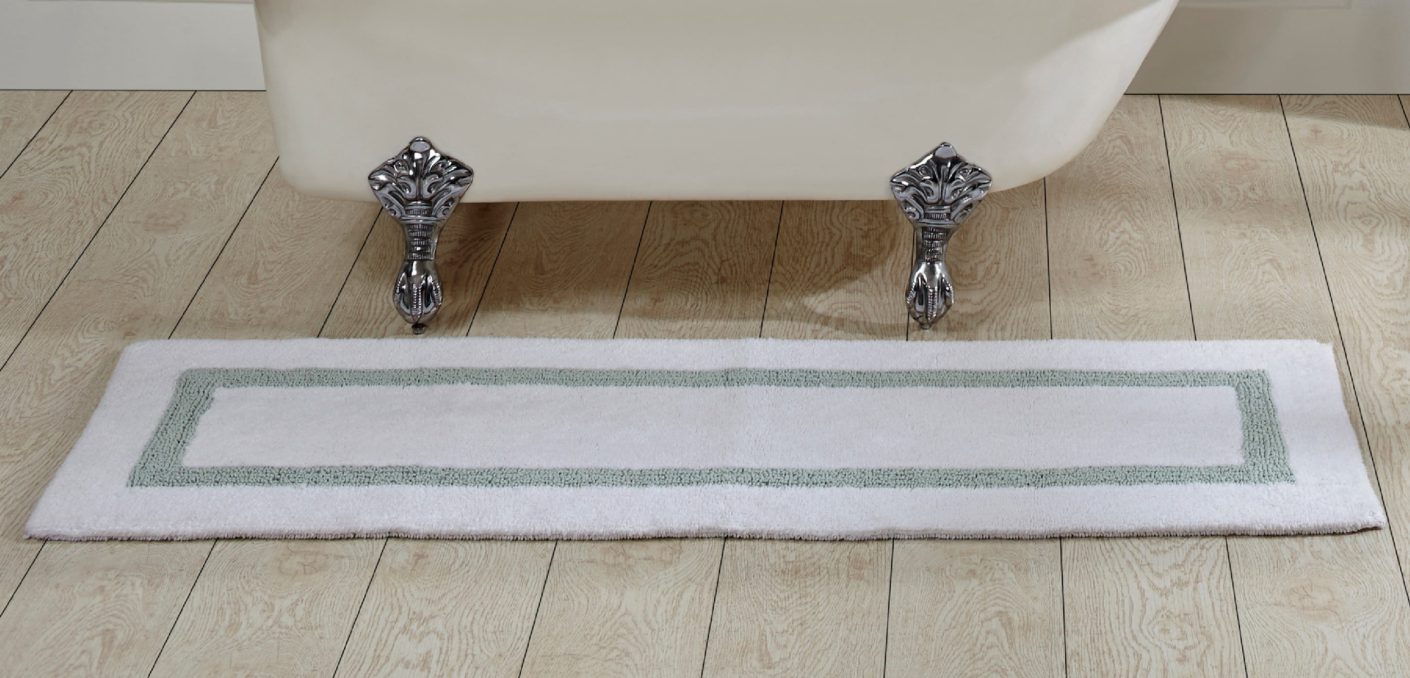 Better Trends Hotel Collection Bath Rug 20" X 60" White & Blue