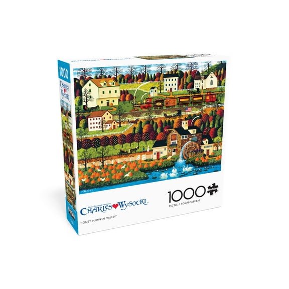 Buffalo Games Charles Wysocki Honey Pumpkin Valley 1000-Piece 26.75 x 19.75-inch Interlocking Jigsaw Puzzle for Adults Ages 14 