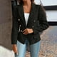 thumbnail image 1 of Blazer de mujer de moda de color sólido de manga larga con botones, chaqueta de traje para mujer, 1 of 7