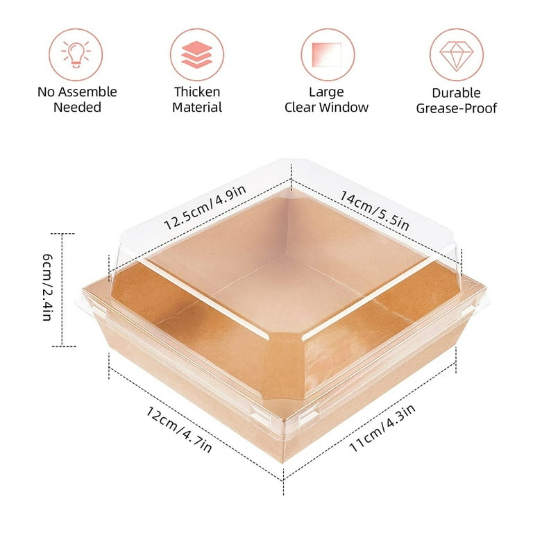 Kootek 50 Pack Charcuterie Boxes with Clear Lids, 5.7 Inches Disposabl