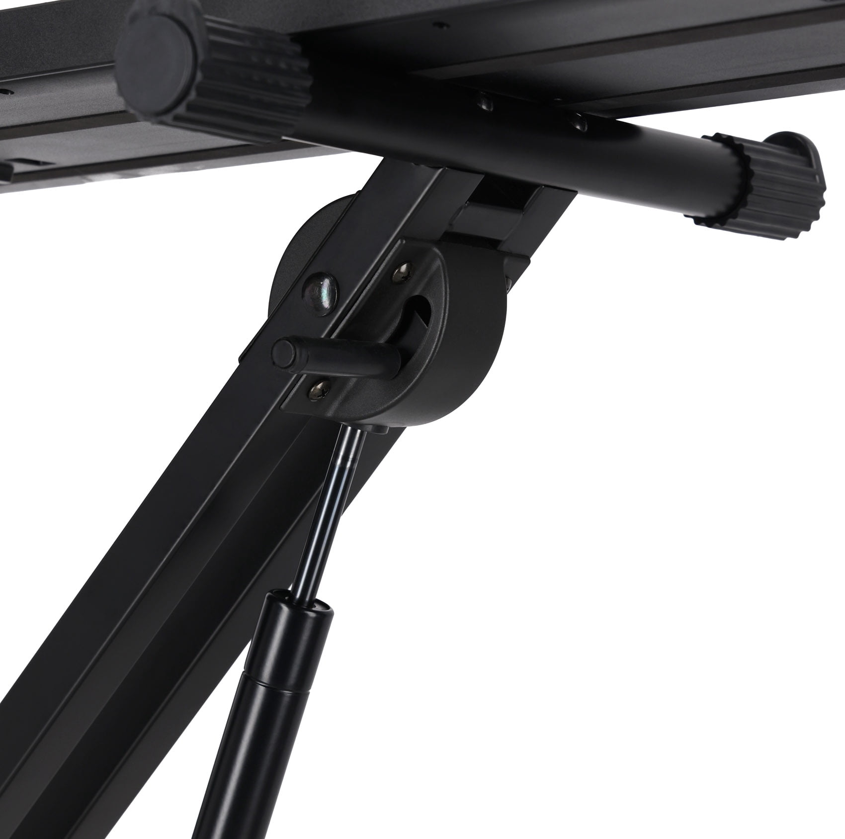 Rockville RKS-AIR Heavy Duty Steel Double-X Keyboard Stand, Hydraulic Air Powered One-Button Gas Spring Adjustment – Black